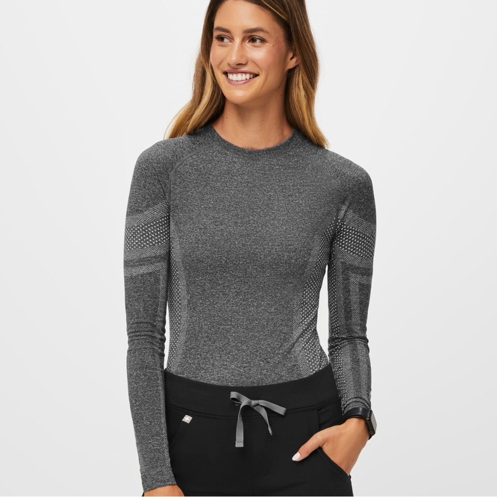 Figs Seamless Long-Sleeve underscrub - Gray